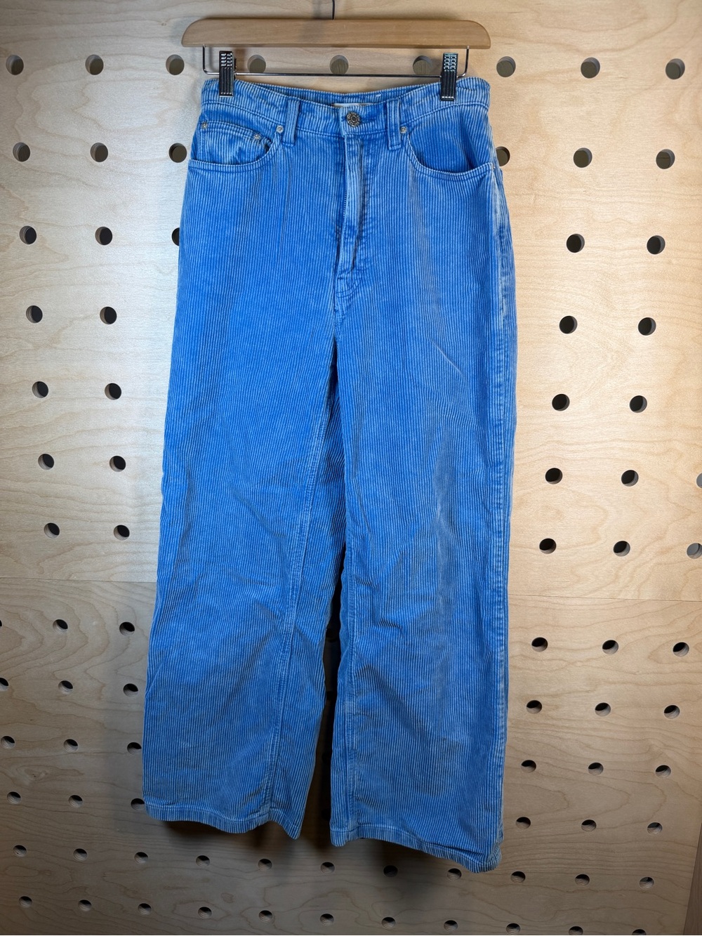Men's Blue Corduroy Jeans - Wide Leg Casual